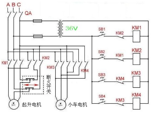 進口微電葫蘆接線圖